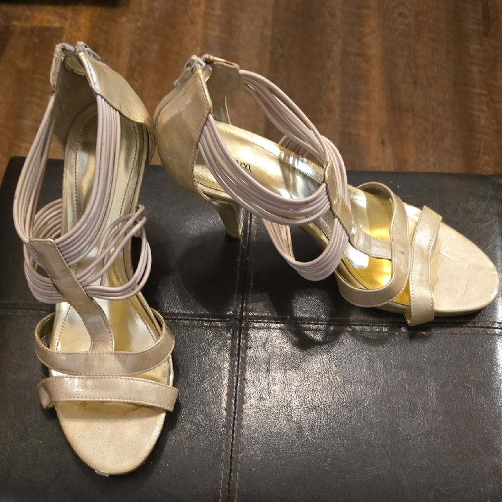 Style & Co. Gold Strappy Heels
